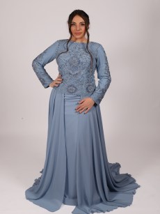 Robe chic à strass - bleu