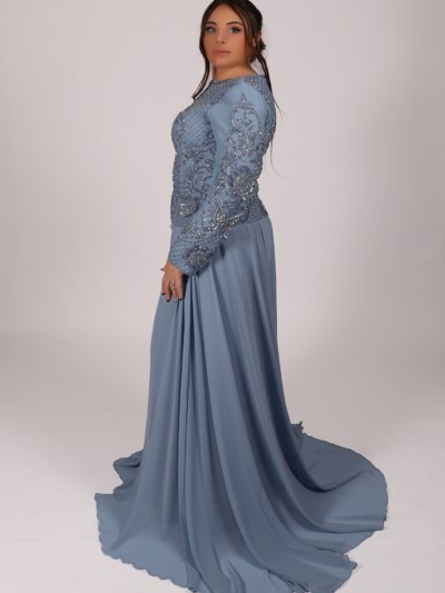 Robe chic à strass - bleu