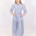 Robe longue à motif - bleu 