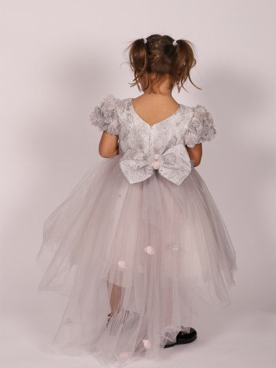 Robe de soirée dentelle Monita - gris