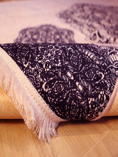 Tapis 160x230cm Rixos lavable antidérapant noir/rose X-0075