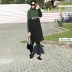 Tunique avec applique en cuir Vert