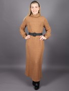 Robe longue à col Loreen - camelle