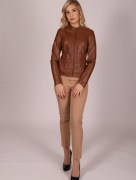 Veste simple effet cuir Eslina - marron