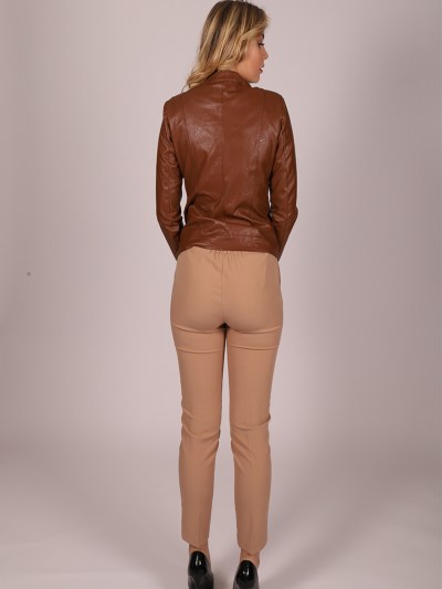 Veste simple effet cuir Eslina - marron