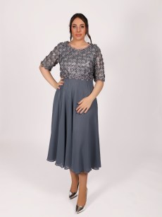 Robe longue à fleur See'line - gris