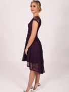 Robe devant courte derrière col V Dans - violet