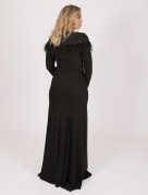 Robe longue à plume Berre - noir
