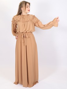 Robe chic en crêpe Puane - marron clair