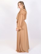 Robe chic en crêpe Puane - marron clair