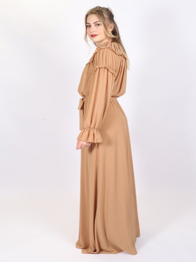 Robe chic en crêpe Puane - marron clair