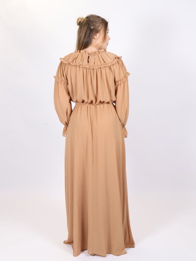 Robe chic en crêpe Puane - marron clair