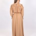 Robe chic en crêpe Puane - marron clair