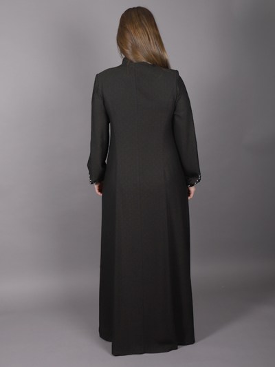 Abaya Doque noir à perle 