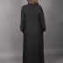 Abaya Doque noir à perle 