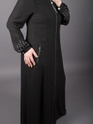 Abaya Doque noir à perle 