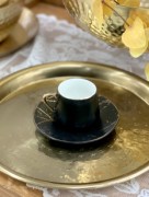 Ensemble de tasses à café turques optiques en marbre La Otantik, 12 pièces, noir mat - petit 