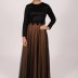 Robe longue simple Garize - beige/noir