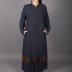 Abaya col chinois tissu non doublé bleu marine Tinna