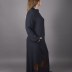 Abaya col chinois tissu non doublé bleu marine Tinna