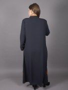 Abaya col chinois tissu non doublé bleu marine Tinna