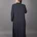 Abaya col chinois tissu non doublé bleu marine Tinna