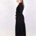 Robe longue à pointillé Loreen - noir