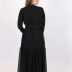 Robe longue à pointillé Loreen - noir