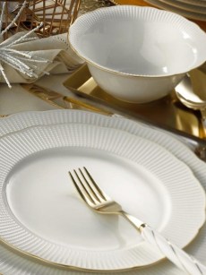 Service à table Kutahya Porcelaine 24 pièces 2520 - doré