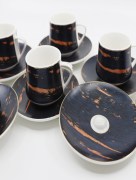Tasse à café 6 Pièces Zellerfeld bleu marine/bronze 
