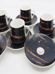 Tasse à café 6 Pièces Zellerfeld bleu marine/bronze 