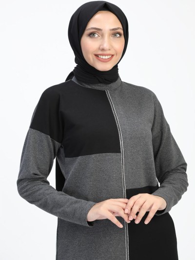 Tunique avec détail strass Gris