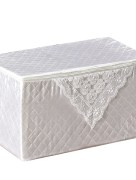 Housse de rangement satinée Ipekce - blanc cassé 1.40x95