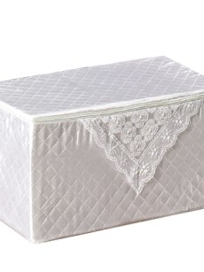Housse de rangement satinée Ipekce - blanc cassé 1.40x95