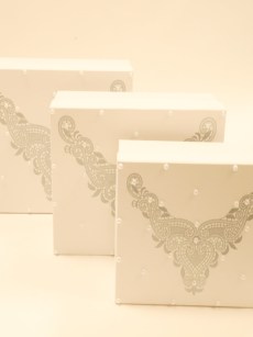 Boite à mariée - gris Lot de 3 boites 