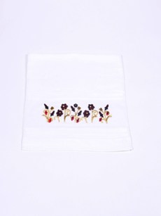 Serviette à fleur velours glaieul rouge