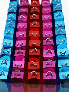 Petite boîte en forme de panier pour Henné multicolore ( lot de 50 pièces )