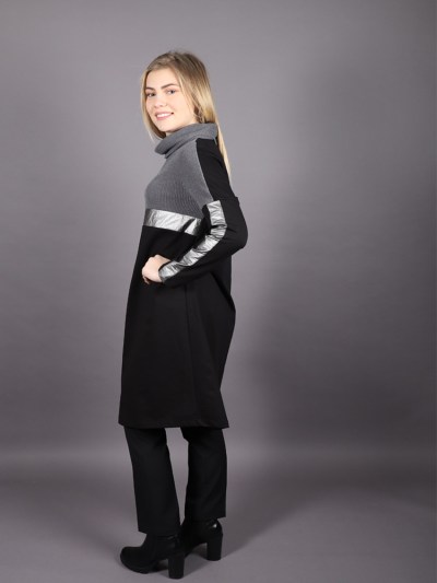 Tunique avec applique en cuir Kemal aydin - gris