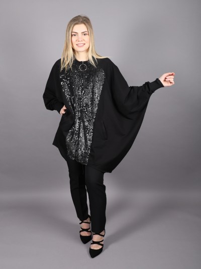 Gilet avec fermeture à strass noir Puane