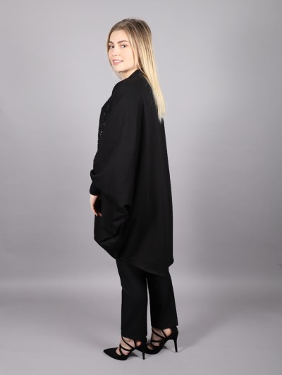 Gilet avec fermeture à strass noir Puane