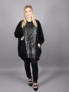 Gilet avec fermeture à strass noir Puane