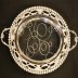 Plateau rond en acier à motif verre - argent