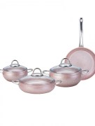 Batterie de cuisine 7 pièces en granit Bio Karaca Avanos Rose