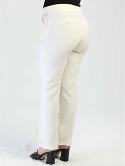 Pantalon poche simple bouton - Ecru 5153