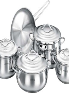 Batterie de cuisine en acier de 9 pièces Korkmaz Gala A1058