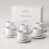 Ensemble à Café en Porcelaine "Bellon White" (12 Pièces) - Bricard Porcelain