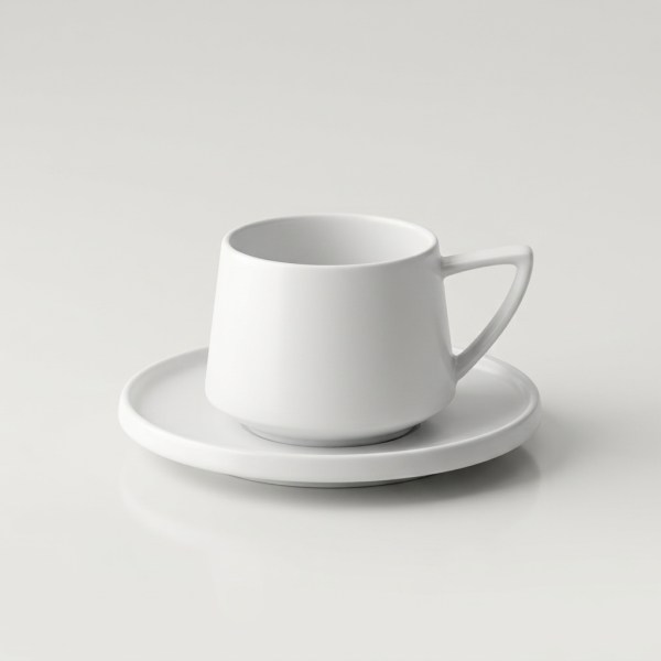 Ensemble à Café en Porcelaine "Bellon White" (12 Pièces) - Bricard Porcelain