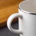 Service de 6 Tasses Bricard Porcelain avec Liseré Argenté - Blanc Classique