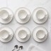 Service de 6 Tasses Bricard Porcelain avec Liseré Argenté - Blanc Classique