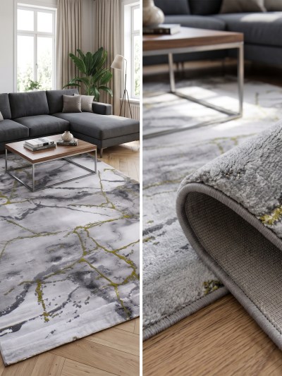 Tapis Merinos série Craft 23270 gold marbré 200x290cm